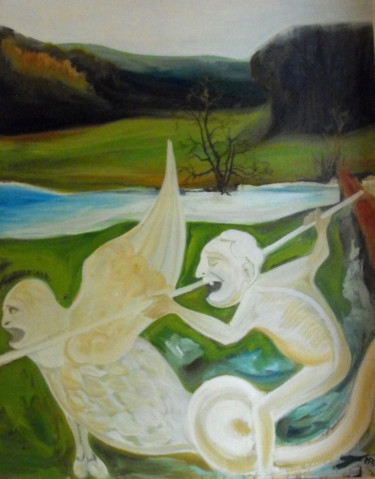 Peinture intitulée "Verrons-nous arrive…" par Marie-Pierre Garnier, Œuvre d'art originale, Huile