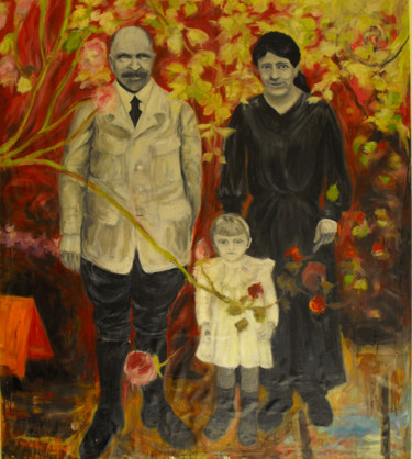 Peinture intitulée "Les grands-parents" par Marie-Pierre Garnier, Œuvre d'art originale, Huile