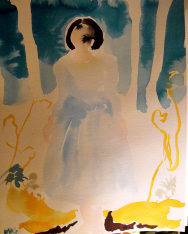 Dessin intitulée "La rêveuse" par Marie-Pierre Garnier, Œuvre d'art originale, Autre