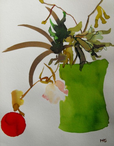 Dibujo titulada "Bouquet" por Marie-Pierre Garnier, Obra de arte original, Tinta