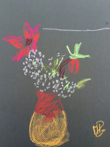 Dessin intitulée "Cadeau" par Marie-Pierre Valat, Œuvre d'art originale, Pastel