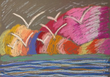 Ciel Fauve Dessin intitulée "Ciel Fauve" par Marie-Pierre Valat, Œuvre d'art originale, Pastel