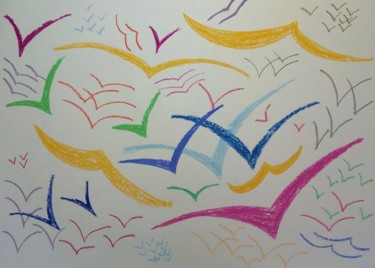 La cour de récréation Dessin intitulée "La cour de récréati…" par Marie-Pierre Valat, Œuvre d'art originale, Pastel