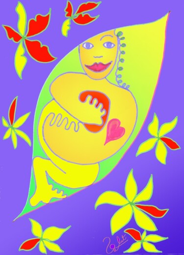 La nymphette du paréo Digitale Künste mit dem Titel "La nymphette du par…" von Marie-Pierre Valat, Original-Kunstwerk, 2D Digital Work