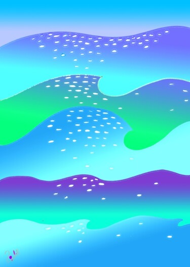 La mer hier Digitale Künste mit dem Titel "La mer hier" von Marie-Pierre Valat, Original-Kunstwerk, 2D Digital Work