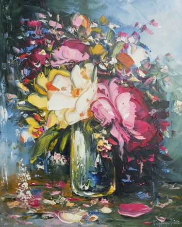 Картина под названием "Wild flowers, 40x50…" - Janna, Подлинное произведение искусства, Масло