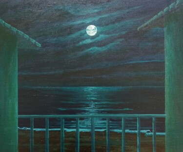 Pintura intitulada "Nocturno III" por Marietta Negueruela, Obras de arte originais, Óleo Montado em Outro painel rígido
