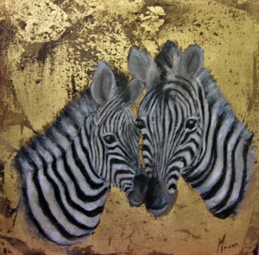 Peinture intitulée "Zèbres" par Mariette Lener, Œuvre d'art originale, Acrylique