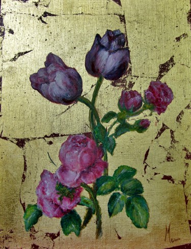 Peinture intitulée "Roses tulipes" par Mariette Lener, Œuvre d'art originale, Acrylique