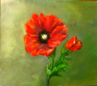 Pittura intitolato "coquelicot.jpg" da Mariette Lener, Opera d'arte originale