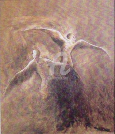 Peinture intitulée "Les Anges" par Eva Delvaux, Œuvre d'art originale