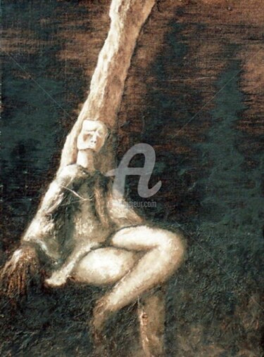 Peinture intitulée "Tristesse" par Eva Delvaux, Œuvre d'art originale