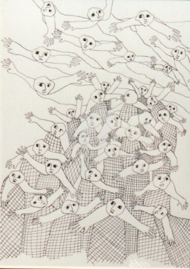 Dessin intitulée "Envol." par Eva Delvaux, Œuvre d'art originale