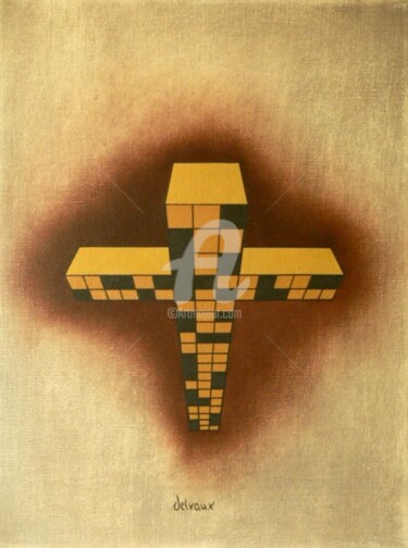 Peinture intitulée "Cruci-fiction." par Eva Delvaux, Œuvre d'art originale