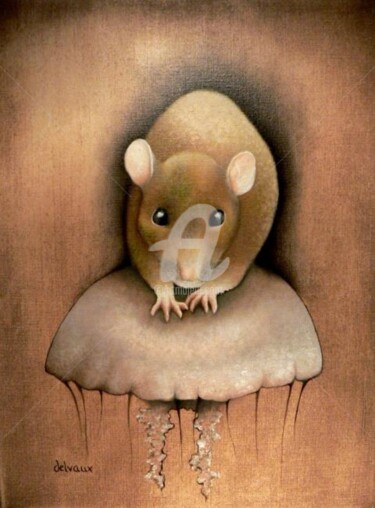 Peinture intitulée "Le Rat d'eau de la…" par Eva Delvaux, Œuvre d'art originale