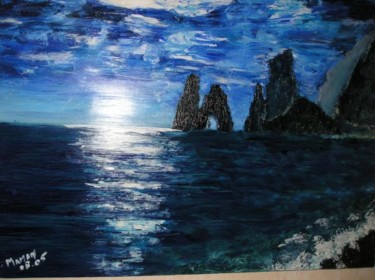 Картина под названием "Capri la  nuit" - Annamag, Подлинное произведение искусства