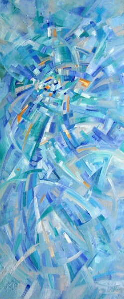 Painting titled "Composition 4. Wint…" by Maria Gordeeva, Original Artwork, Oil