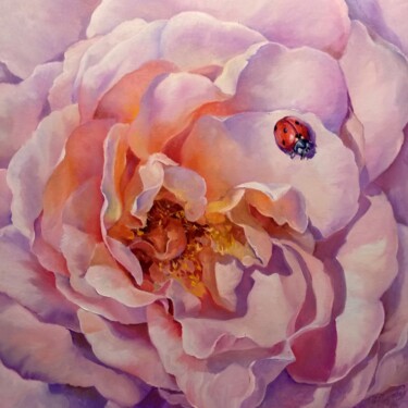 Pittura intitolato ""Pink Maze"" da Maria Gordeeva, Opera d'arte originale, Olio
