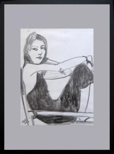 Картина под названием "black dress" - Мария Дмитриева, Подлинное произведение искусства, Масло
