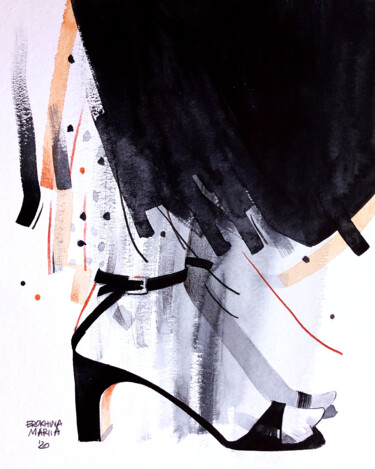 Malerei mit dem Titel "Shoes" von Mariia Erokhina, Original-Kunstwerk, Aquarell