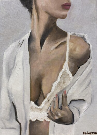 Painting titled "Tenderness (aesthet…" by Mariia Fedorova, Original Artwork, Oil