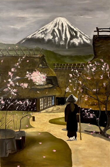 Peinture intitulée "Fuji, part1" par Mariia Fedorova, Œuvre d'art originale, Huile
