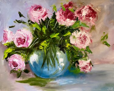Картина под названием "Delicate bouquet" - Mariia Fedorova, Подлинное произведение искусства, Масло