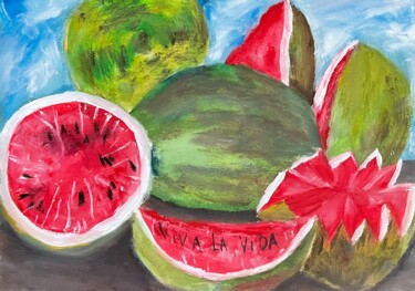 Картина под названием "Watermelons" - Mariia Fedorova, Подлинное произведение искусства, Масло