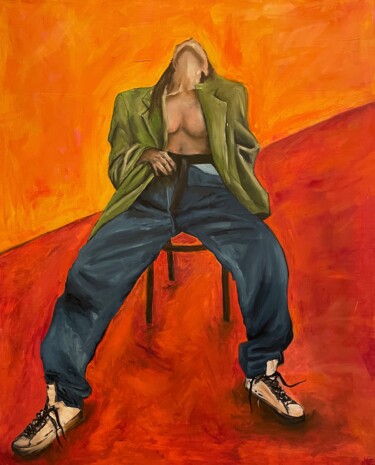 Картина под названием "Woman on fire" - Mariia Fedorova, Подлинное произведение искусства, Масло