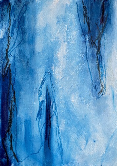 Painting titled "Blue abyss" by Mariia Fedorova, Original Artwork, Oil