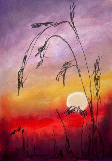 Картина под названием "Sunrise" - Mariia Fedorova, Подлинное произведение искусства, Масло