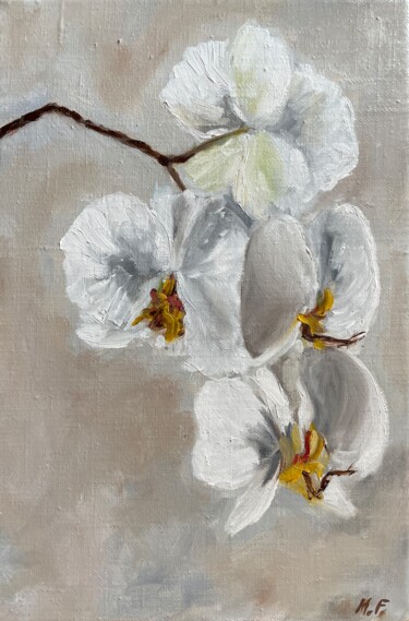 Painting titled "Orchids" by Mariia Fedorova, Original Artwork, Oil