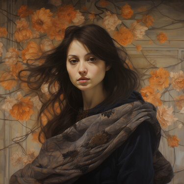 Digital Arts titled "Woman holding a sca…" by Mariia Fedorova, Original Artwork, Digital Painting