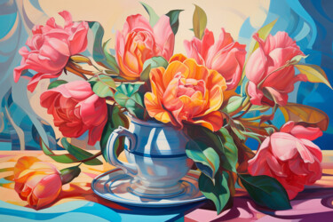Digital Arts titled "Flowers 2" by Mariia Fedorova, Original Artwork, Digital Painting