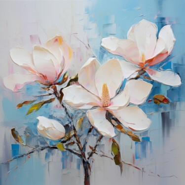 Painting titled "Magnolia 2" by Mariia Fedorova, Original Artwork, Acrylic