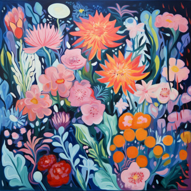 Картина под названием "Flowers 3" - Mariia Fedorova, Подлинное произведение искусства, Масло