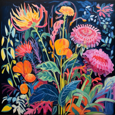 Malerei mit dem Titel "Flowers 5" von Mariia Fedorova, Original-Kunstwerk, Öl