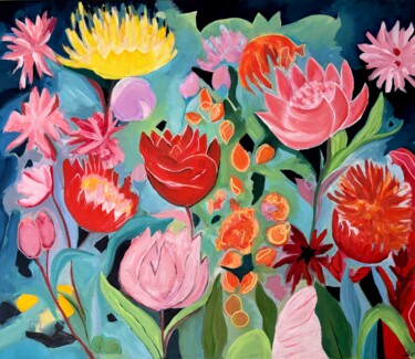 Pintura intitulada "Flowers 6" por Mariia Fedorova, Obras de arte originais, Óleo
