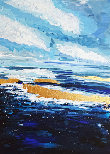 Painting titled "Morning sea" by Mariia Kiseleva, Original Artwork, Acrylic