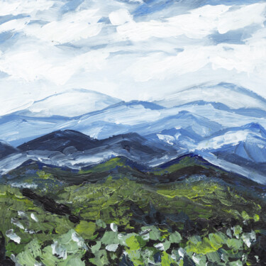 Malerei mit dem Titel "Alpine mountains" von Mariia Kiseleva, Original-Kunstwerk, Acryl