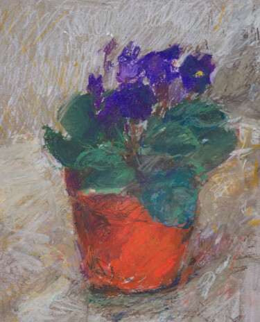 Malerei mit dem Titel "Violet" von Mariia Kurbatova, Original-Kunstwerk, Pastell