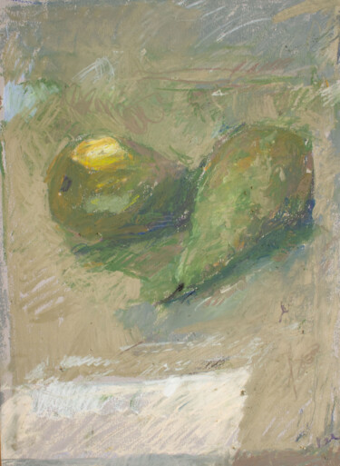 Peinture intitulée "2 pears" par Mariia Kurbatova, Œuvre d'art originale, Pastel