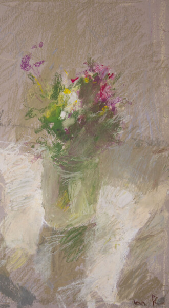 Pittura intitolato "Flowers and light" da Mariia Kurbatova, Opera d'arte originale, Pastello