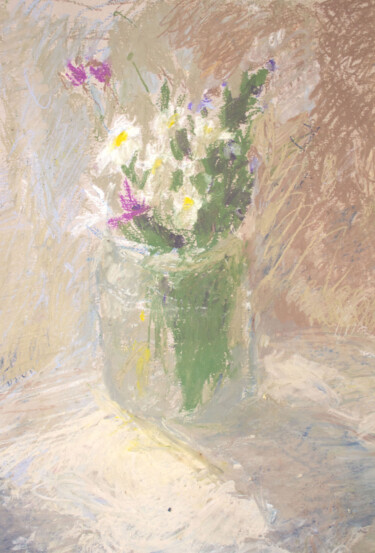 Malerei mit dem Titel "Flowers in the light" von Mariia Kurbatova, Original-Kunstwerk, Pastell