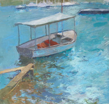 Painting titled "The boat" by Mariia Kurbatova, Original Artwork, Gouache
