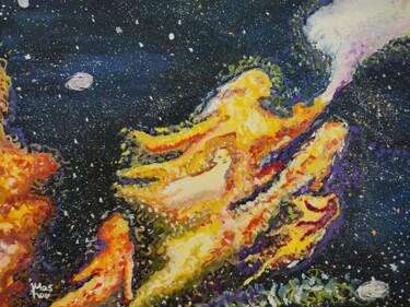 Schilderij getiteld "Cosmic Dust" door Mariia Moskvitina, Origineel Kunstwerk, Gouache