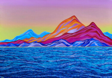 Pintura titulada "Sea and Mountains a…" por Mariia Raskin, Obra de arte original, Acrílico