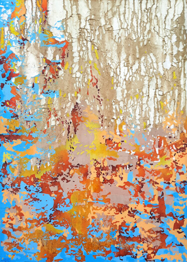 Картина под названием "Water Reflections" - Mariia Raskin, Подлинное произведение искусства, Акрил Установлен на Деревянная…