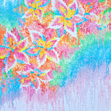 Peinture intitulée "Rainbow Lilies" par Mariia Raskin, Œuvre d'art originale, Acrylique