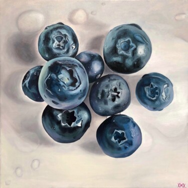 Painting titled "Blueberry" by Mariia Riznyk, Original Artwork, Oil